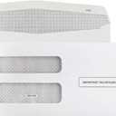 1099 NEC Tax Form Envelopes 50 Pack, Designed for Printed 1099 Forms, Gum Seal, Double-Window, Security Tinted Envelopes