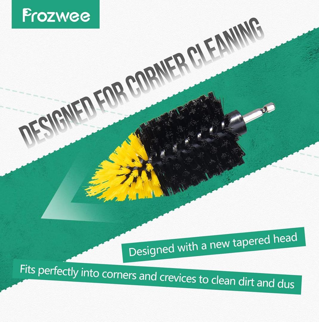 1 PACK Tile Corner Drill Brush,Upgraded Powerful Scrubber Brush Made to Tackle Corner Stains,Cleaning Corner of Grout, Tiles, Sinks, Bathtub, Bathroom, Kitchen