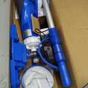 Cordless Pool Vacuum with Telescopic Pole, 18.5 GPM Powerful Suction, 1.5H Supercharge Technology, Handheld Pool Vacuum Cleaner for Above Ground/Inground Pools, Hot Tubs, Blue