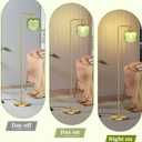 Glass Floor Lamp for Living Room, Modern Standing Lamp with Green Ribbed Glass Lampshade and Pedal Switch, 66 Tall Lamp & Gold Floor Lamp for Bedroom Study Room,Brushed Gold(3000K LED Bulb Included)