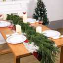 1 Pcs Artificial Norfolk Pine Garlands Christmas, 6 FT Dense Real Touch Winter Pine Garland Ornament, Green Artificial Greenery Garland for Table, Mantle, Wall, Indoor, Outdoor Christmas Decorations