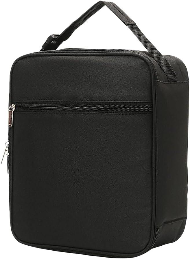 Insulated Lunch Box Bag Portable Picnic Lunch Tote Black Reusable Lunch Bag Cute Cooler Lunchbox Pouch Leakproof Cooler Food Lunch Container with Handle for Work