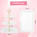 5 Pcs Dessert Table Display Set - 2 Pcs 3-Tier Dessert Display Stands & 3 Pcs Serving Tray - Dessert Trays Dessert Stands Treat Table Displays Set for Tea Parties, Birthdays & Baby Showers, White