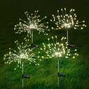 3 Pcs Solar Garden Lights Solar Firework Lights, 480 LED Solar Powered String Light 2 Modes Twinkling Solar Lights for Garden, Wedding, Party, Patio(Warm White), 100182987