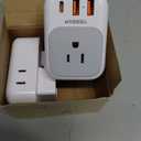 TESSAN European Travel Plug Adapter 2 Packs, Type C Europe Adaptor Foldable Plug 4 Outlets 3 USB(1 USB C PD 20W), US to Spain France Italy Germany Denmark Iceland European Travel Must Haves