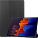 Tablet Cover for Samsung Galaxy Tab S7 Plus/S8 Plus SM-T970 T975 T976 T978 SM-X800 X806(2020 2022 Release),Folio Stand Lightweight Leather Case for Galaxy Tab S7+ S8+ 12.4"(KST-Black)
