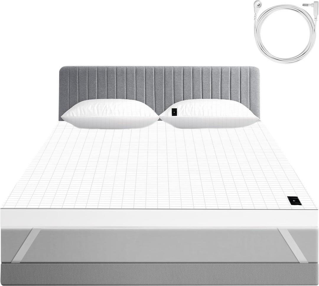 Grounding Sheet, Grounding Bed Sheets with Connection Cord, Grounding Sheets with Silver Fiber for Better Sleep (White, 60x80inch)
