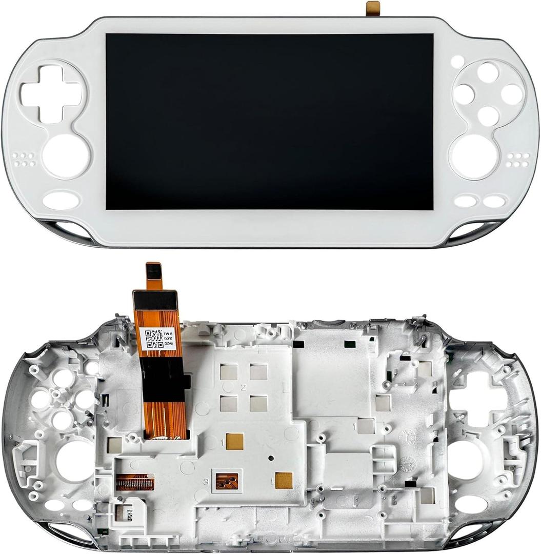 White LCD Display Touch Screen Digitizer Glass Assembly with Bezel Replacement for PSV Vita 1000 1001 PCH-1001 PCH-1101