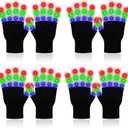 4 Pairs LED Gloves Girls Boys Toys Age 8-12 Years Old Light Up Gloves for Kids Teens and Adults Halloween Christmas Valentines Easter Birthday Parties Gifts for Kids Friends Parents Couples (Medium)