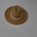 Lanzom Women Wide Brim Straw Panama Roll up Hat Fedora Beach Sun Hat UPF50+ (One Size-Small, Beige/Brown)