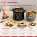CARORI 9-in-1 Electric Pressure Cooker 6 Qt, Dual Inner Pots, Stainless Steel Pot and Non-Stick Pot, 12 Preset Cooking Programs with IMD Touchscreen, Safe Vent, Slow Cook, Rice Cook, Steam, Black