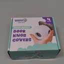 Child Safety Door Knob Cover (4 Pack) Hard-to-Remove Dual-Lock Door Handle Covers for Kids - Reusable Baby Proof Door Knob Locks - Installs Easily, No Tools Needed (White)