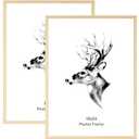 Yaetm 18x24 Poster Frame Set of 2, Natural Solid Oak Wood Picture Frame 18x24 for Photos, Posters & Art Prints, Wall Gallery for Horizontal and Vertical Wall Mount (2 pack, Oak)