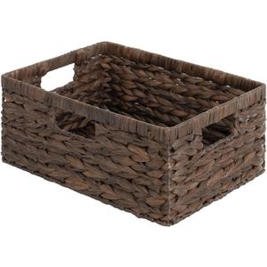 Storageworks Storage Baskets for Shelves, Wicker Shelf Baskets for Organizing, Large Basket with Handles, Storage Basket for Toy, Pantry Organizers, Water Hyacinth