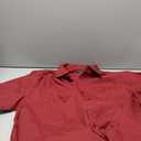 Men's Short Sleeve Dress Shirts Stretch Stain Shield Casual Button Down Shirts Solid Formal Shirt (Large, Burgundy)