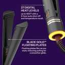 HOT TOOLS Black Gold Ionic 1 1/4 Inch Flat Iron, Use as Straightener for Sleek Straight Hair or Use Rounded Edges for Shiny Curls and Waves, Stylist-Preferred
