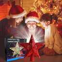 Christmas Tree Topper Lighted with 6 Projected Patterns -Christmas Star Tree Topper Built-Led Rotating Lights -3D Glitter Dynamic Projector for Indoor Xmas New Year Holiday Party Decorations, Golden Star