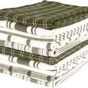 KAF Home Assorted Flat Kitchen Towels - Set of 10, 18 x 28 Inch (Olive)
