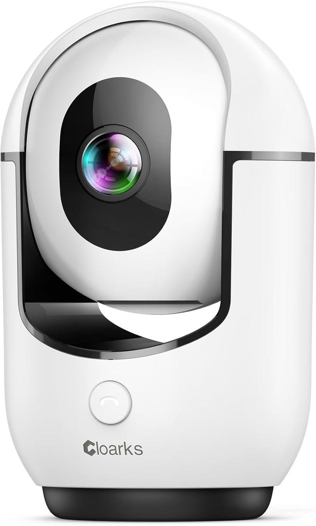 2K Pan/Tilt Security Camera, WiFi Indoor Camera for Home Security with AI Motion Detection, Baby/Pet Camera with Phone App, Color Night Vision, 2-Way Audio, 24/7, Siren, TF/Cloud Storage (White-2.4G)