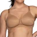 Vanity Fair Women's Full Figure Beauty Back Smoothing Bra, 4 Way Stretch Fabric, Lightly Lined Cups up to H (38DD, Wirefree - Totally Tan)