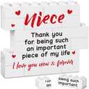 Gifts for Niece Birthday Christmas Niece Gifts from Auntie Aunt Uncle, Xmas I Love You Niece Present from New Aunt Uncle, Niece Desk Plaque Decorations Signs