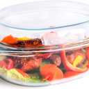 Oval Tempered Glass Casserole Dish, Tough Glass Casserole Baking Dish with Glass Cover Oven, Freezer and Dishwasher Safe.- 3.5 Liter