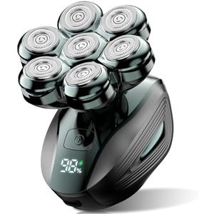Cyruzi Head Shavers for Bald Men: 7D Floating Electric Razor with Magnetic Removable Head, IPX7 Waterproof Wet or Dry Shaver, LED Display & Type-C Fast Charging