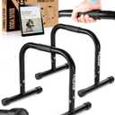 PULLUP & DIP Fitness Parallettes, Medium Parallette Bars For Calisthenics, Crossfit & Gymnastics, Handstand Bars With Extra Wide Handle & No Wobbling