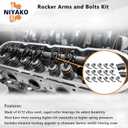Motorsports LS1 Rocker Arms and Bolts with Trunion Kit Replacement# 10214664 12681275 Fit LS2 LS6 LQ4 LQ9 LY5 LY6 LM7 4.8L 5.3L 5.7L 6.0L Engines