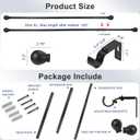 Black Curtain Rods for Windows 120 to 144 Inch, Heavy Duty Decorative Curtain Rods with Matte Black Lamp Style Finials, Adjustable 1" Diameter Long Metal Drapery Pole Set for Windows (XL)