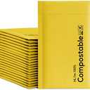 6x10 100% Biodegradable Bubble Mailers,25 Count #0 Compostable Padded Packaging Wrap Envelopes Pouches Eco Friendly Self Seal Bags