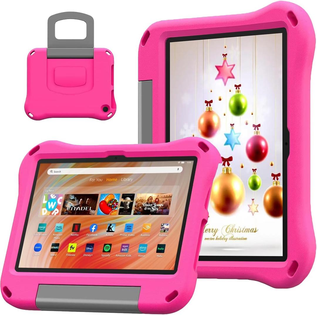 Fire HD 10 Tablet Case, Fire HD 10 Case for Kids(13th/11th Gen, 2023/2021 Release),Light Weight Shock Proof Convertible Handle Stand Kids Case for Amazon Kindle Fire HD 10/Plus/Kids/Pro Tablet, Pink