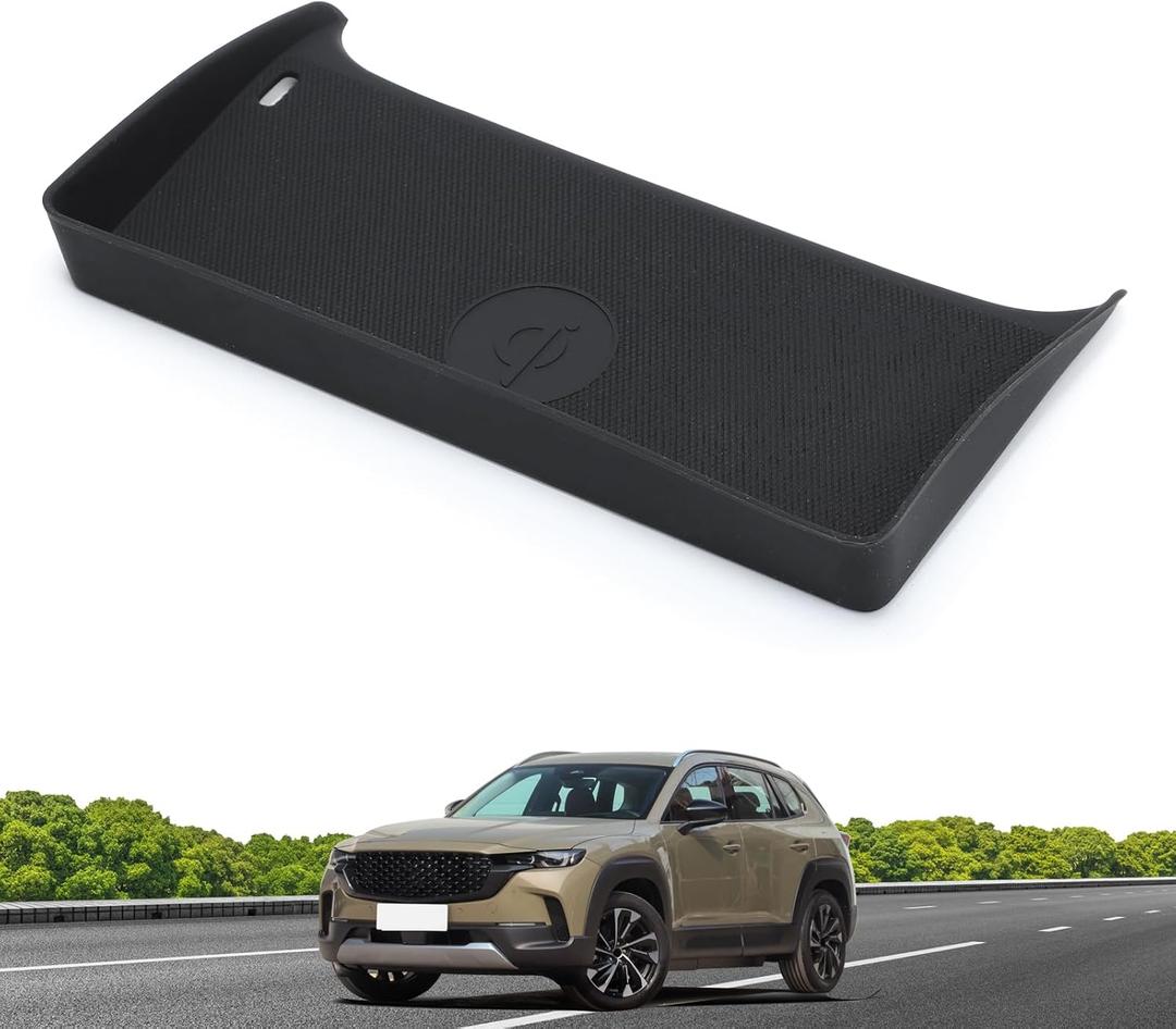 Center Console Wireless Charging Mat for Mazda CX-50 2025 2024 2023 Silicone Wireless Phone Charging Pad for 2025 CX50 Non-Slip Mat Interior Accessories Black