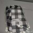 Smiry Rectangle Picnic Table Cloth, Elastic Waterproof Fitted Vinyl Tablecloths, Flannel Backed Buffalo Plaid Table Covers for Dining, Camping, Outdoor (Black and White, 30" x 48")