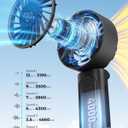 Peiyuu Handheld Fan, Portable Fan, 4000mAh Rechargeable Personal, 180 Foldable Mini Desk Fan with 6 Wind Speed, LCD Digital Display, Lanyard as Neck, Ultra Quiet, Pocket Size for Indoor Outdoor