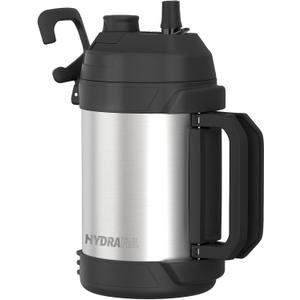 1 gallon water jug, 128 oz Large Insulated Stainless Steel Sports Water Jug, Large Triple Wall Vacuum Insulation Water Bottle-Keeps Cold up to 48 Hrs-Sweat Proof, for Gym, Hiking & Camping (Sliver)