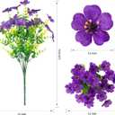 HyeFlora Artificial Flowers for Outdoor Indoor Garden Home Decoration, Faux Flower Daisy with Eucalyptus Leaves Fake Plants Greenery Boxwood Porch Patio, 12 Bundles (Purple 2)
