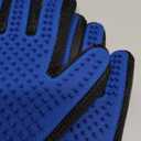 Upgrade Efficient Pet Hair Remover Gloves - Gentle Shedding Brushes for Dogs, Cats & Horses with Long and Short Hair - 1 Pair (Blue)