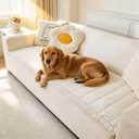 Awjcsv Couch Cover for Dogs Washable, Fuzzy Pet Couch Covers for 3 Cushion Sofa Pet Friendly, Non Slip Sofa Cover (White, 23.6" x 47"/60 x 120cm)