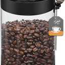 Electric Vacuum Coffee Canister, 1.3L Glass Airtight Food Storage Containers with Smart Pressure Sensor, Automatic Coffee Bean Container Rechargeable with LED Display Window for Kitchen Food Storage
