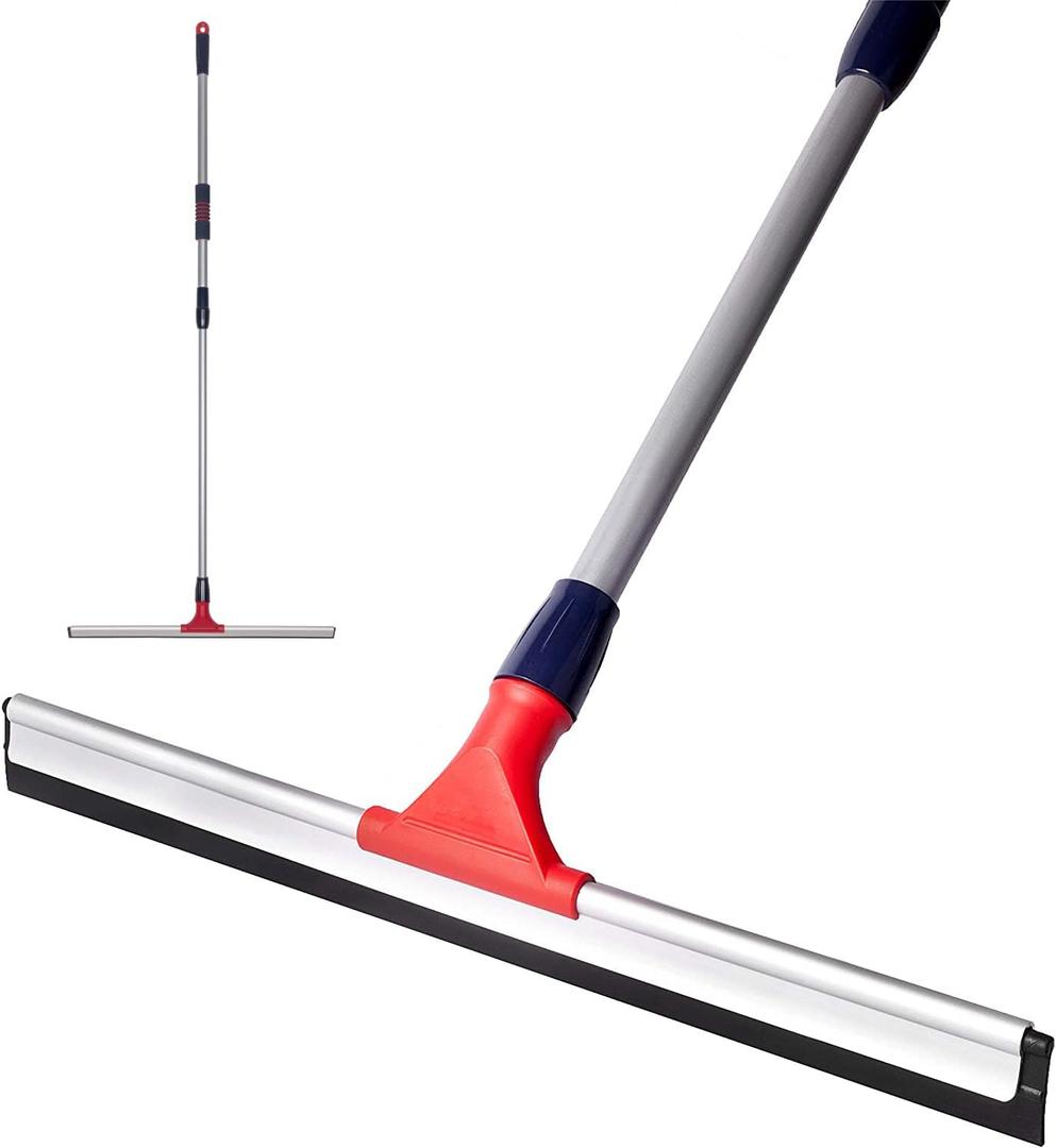 DSV Standard Professional Floor Squeegee for Concrete Floor, 24" Large Heavy Duty Squeegee for Floor, Squeegee Broom for Floor with Telescopic Handle 3057 for Tiles, Garage, Deck, Bathroom, Window