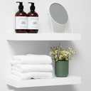Homeforia White Floating Shelf 18 inch, High End Solid Real Wood 18inch Bathroom Floating Shelves for Wall Mounted, White Wooden 18in Floating Shelves, Heavy Duty Bracket, 18 X 6.5 X 1.75 in, Set of 2 (Classic White - Soft Neutral Satin)