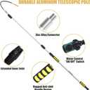 24FT Reach Gutter Cleaning Tools from The Ground, Telescopic Rain Gutter Cleaner Tools, Gutters Cleaning Pole with Garden Hose Attachment and Bendable Sprayer Wand