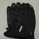 AURUZA Winter Gloves Men Women, Zipper Cycling Gloves Touch Screen, Windproof Warm Gloves Cold Weather, Anti-Slip Gloves (Large, Black)