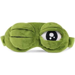 Shinywear Cute Rabbit Sleeping Eye Mask Plush Blindfold Travel Sleep Masks Super Soft Funny Eye Cover for Kids Girls and Adult (Green Frog)