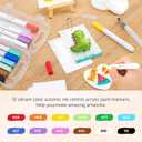 golmotas Magic Foam Texture Painting Kit - Round Shape Set with 20 Puffy Papers, 12 Markers, Water Brushes & Mini Display Easel for Kids DIY 3D Puff Art Craft Activities