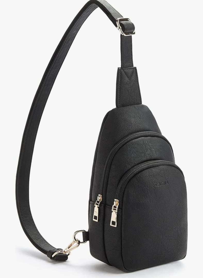 Telena Small Sling Bag for Women Leather Crossbody Fanny Packs Chest Bag for Women
