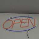 22" X 11" Led Neon Open Signs for Business, Large Open Signs, Plug In Electric Light Up with ON/OFF Switch, Ultra Bright Open Sign for Bar Salon Coffee Stores Club Hotel (Oval) ((Blue/Red-Oval))