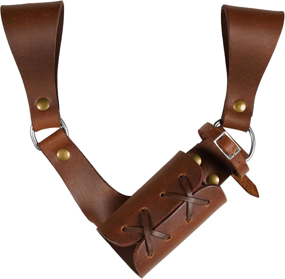 Mythrojan Medieval Sword Frog Adventurer with Leather Holder for Universal Rapier, Broadsword, Cutlass