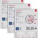 Honeywell Home 20x25x4 MERV 12, AC Furnace Air Filter, 3 PACK (CF200A1016-3PKAM) (Actual Dimensions: 19.9 x 24.9 x 4.38 in.)